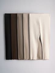 The Set 5 Pack Jersey Rib Leggings Black/Brown/Neutral - Image 1 of 8
