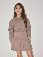 The Set Crew, Rib Vest and Jersey Skirt Set Grey - Image 1 of 6