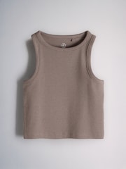 The Set Crew, Rib Vest and Jersey Skirt Set Grey - Image 6 of 6