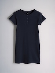 The Set 3 Pack Short Sleeve Rib Henley Dresses Blue/Grey/Stripe - Image 10 of 12