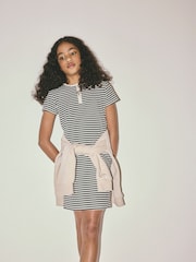 The Set 3 Pack Short Sleeve Rib Henley Dresses Blue/Grey/Stripe - Image 5 of 12