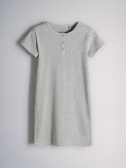 The Set 3 Pack Short Sleeve Rib Henley Dresses Blue/Grey/Stripe - Image 8 of 12