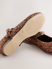 Rust Brown Glitter Standard Fit (F) Touch and Close Fastening Mary Jane Shoes - Image 5 of 5