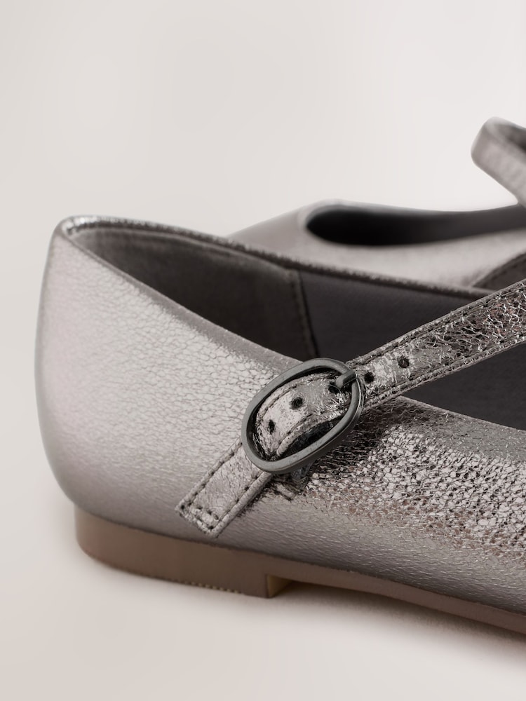 pewter grey dress shoes Girls Next Standard Fit (F) Mary Jane FDS1895