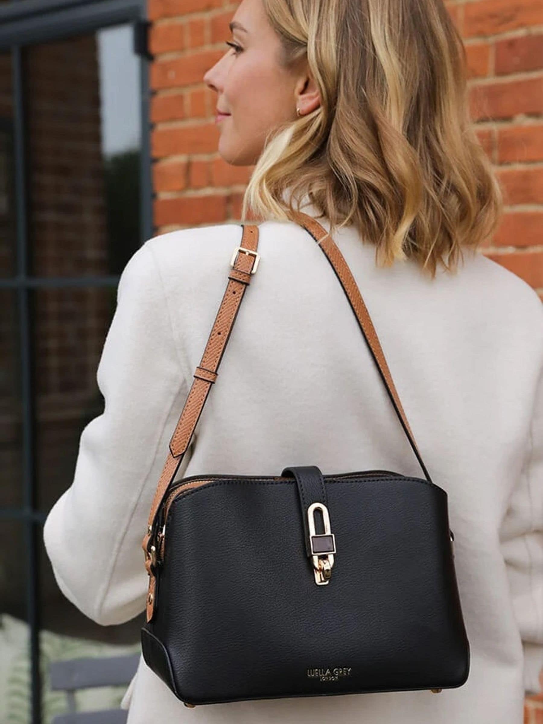 Luella Grey Margy Zip Top Crossbody Black - Image 2