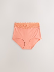 Rust Red Full Brief Ostomy Cotton Lace Stoma Knickers 4 Pack - Image 2 of 7