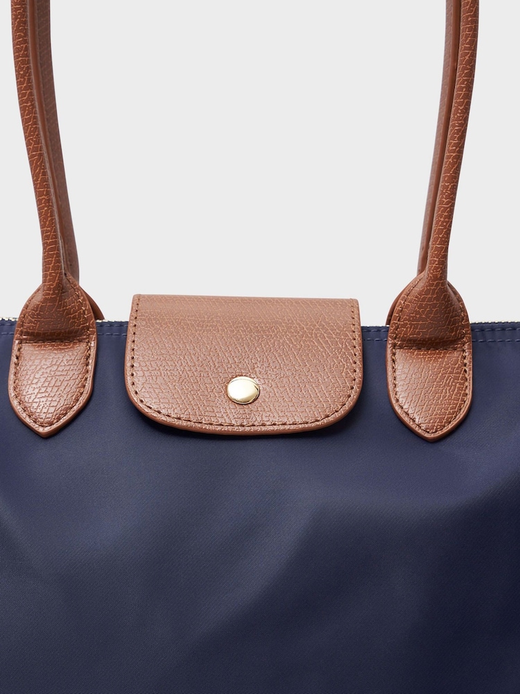 Crew Clothing Blue Classic Zip Top Nylon Tote Bag - Image 3 of 3 Crew Clothing Blue Classic Zip Top Nylon Tote Bag - Image 3 of 3