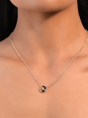 Lauren Ralph Lauren Gold Tone Tort Logo Pendant Necklace - Image 3 of 3