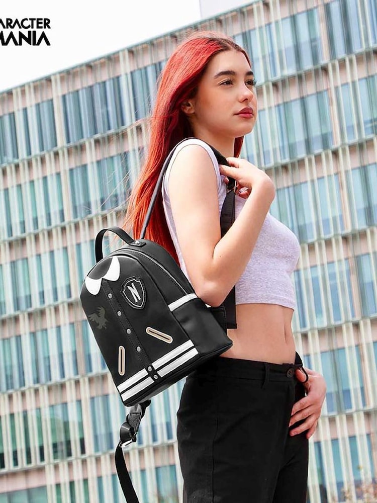 Peers Hardy Wednesday Nethermore Varsity Black Backpack - Image 5 of 5 Peers Hardy Wednesday Nethermore Varsity Black Backpack - Image 5 of 5