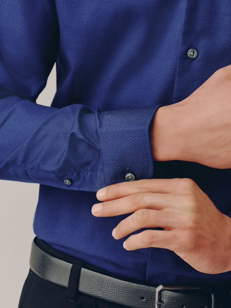 sapphire blue mens dress shirt Bay Fashion Men's Classic Long Sleeve Solid Color Barrel Cuff Dress Shirt (Royal Blue, 2XL 36/37), Size: 2XL (18-18 ) sleeve: 36/37