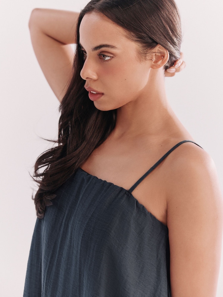 Azul marino - Strappy Bubble Hem Cami Top - Imagen 9 de 9