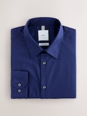 Sapphire Blue Regular Fit Cotton Rich Textured Easy Care Smart Shirt - Image 6 of 8