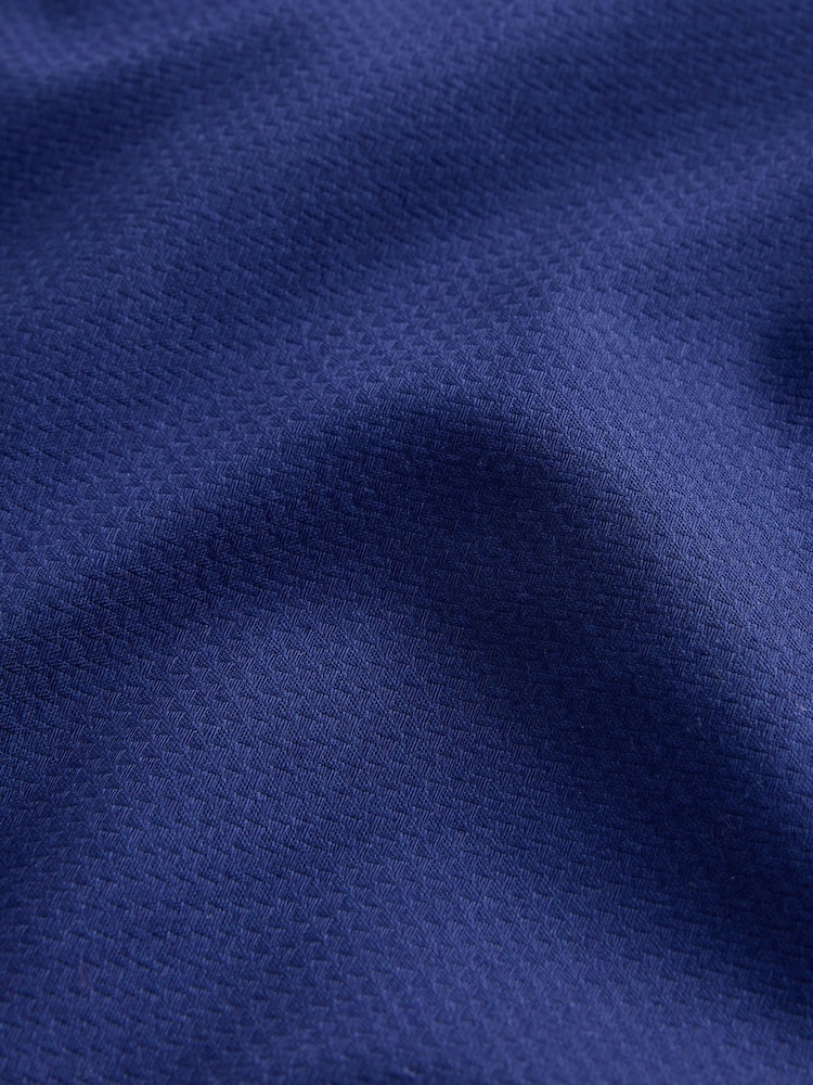 Sapphire Blue Regular Fit Cotton Rich Textured Easy Care Smart Shirt - Image 8 of 8