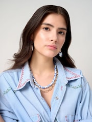 Aela Blue Beaded Multirow Necklace - Image 1 of 3