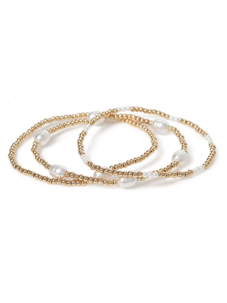 Aela Gold Tone Pearl Stretch Bracelet Multipack - Image 1 of 2