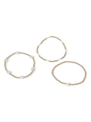 Aela Gold Tone Pearl Stretch Bracelet Multipack - Image 2 of 2