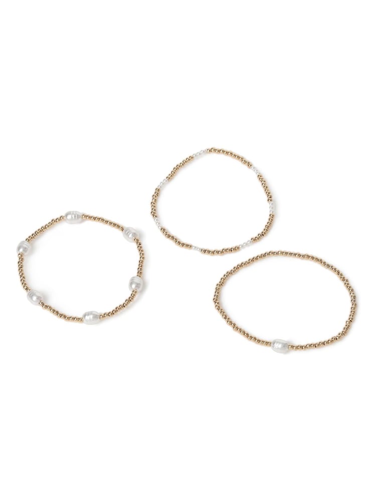 Aela Gold Tone Pearl Stretch Bracelet Multipack - Image 2 of 2