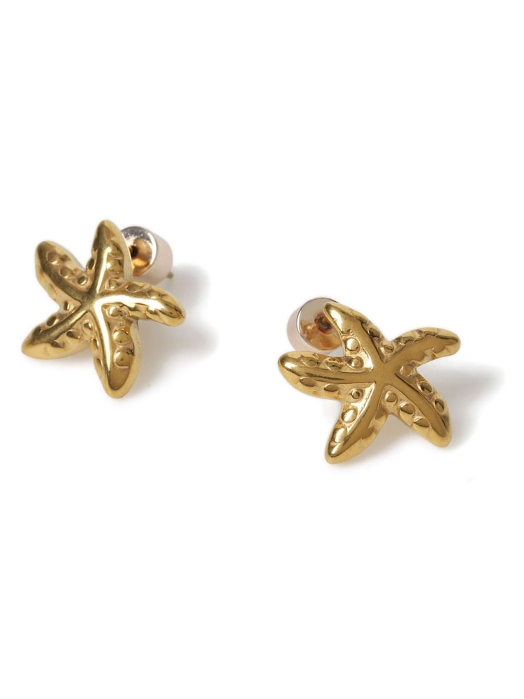Aela Gold Tone Stainless Steel Starfish Stud Earrings - Image 2 of 3
