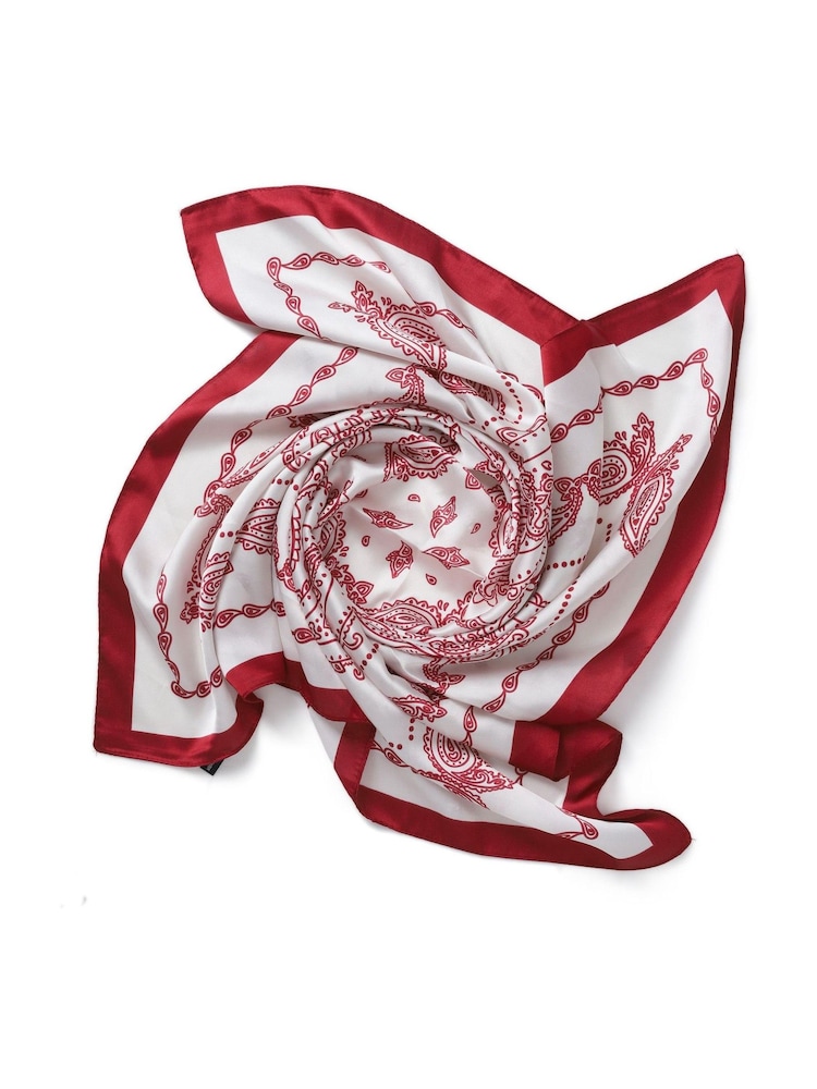 Aela Red Printed Scarf - Image 3 of 3