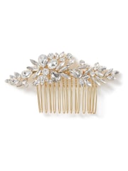 Aela Tone Rhinestone Flower Hair Comb Slide - Image 1 of 2