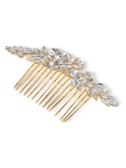 Aela Tone Rhinestone Flower Hair Comb Slide - Image 2 of 2