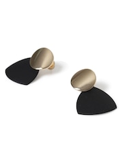 Aela Matte Mini Drop Black Earrings - Image 2 of 2