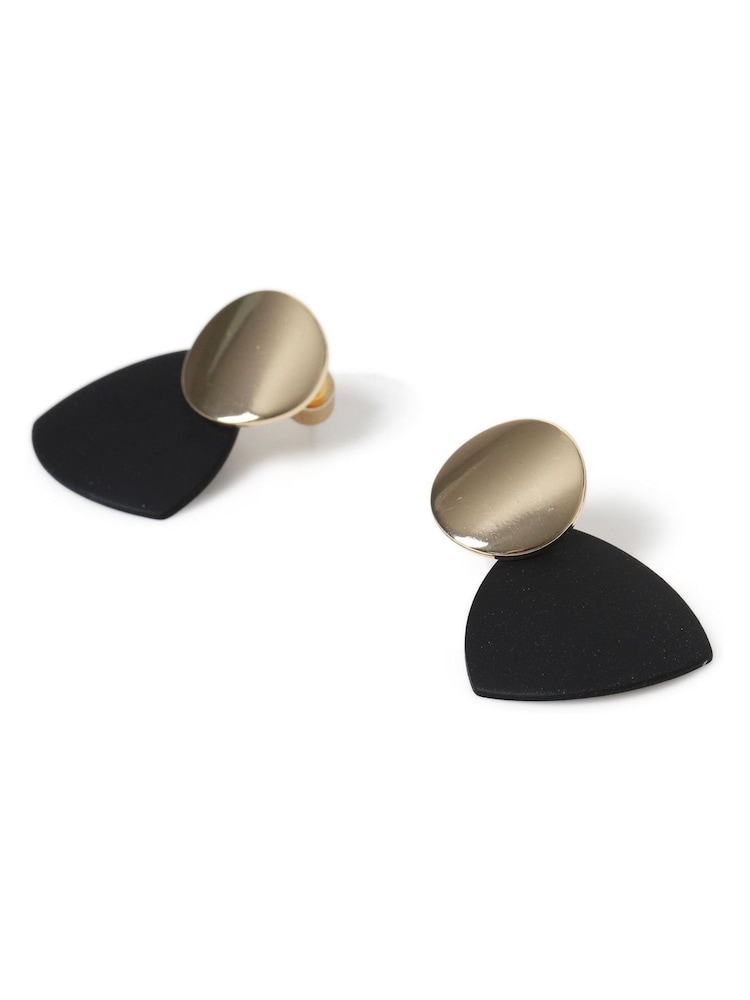 Aela Matte Mini Drop Black Earrings - Image 2 of 2