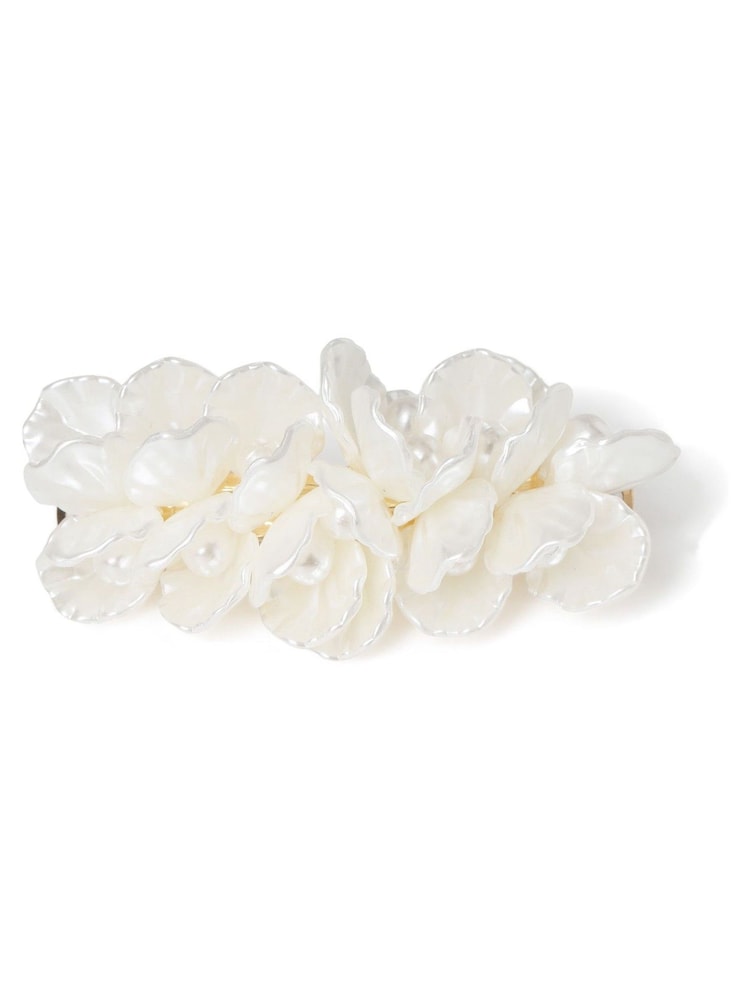 Aela Cream Flower Pearl Hair Barrette Clip - Image 1 of 2 Aela Cream Flower Pearl Hair Barrette Clip - Image 1 of 2