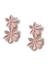 Aela Pink Matte Flower Drop Earrings - Image 1 of 2