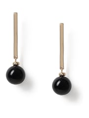Aela Ball Stick Drop Black Earrings - Image 2 of 2