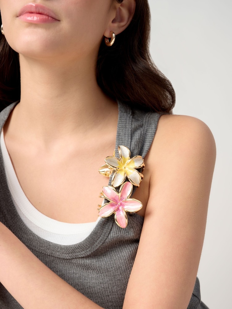 Aela Pink Metal Flower Hair Claws Multipack - Image 2 of 4