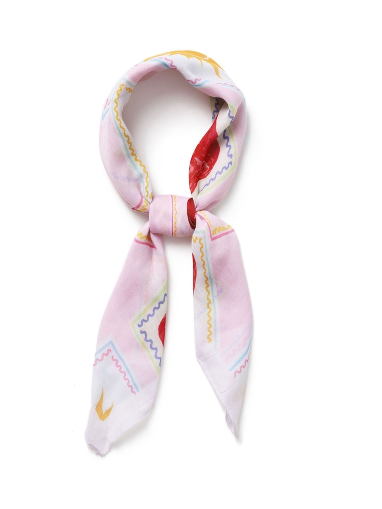 Aela Pink Printed Scarf - Image 1 of 3 Aela Pink Printed Scarf - Image 1 of 3