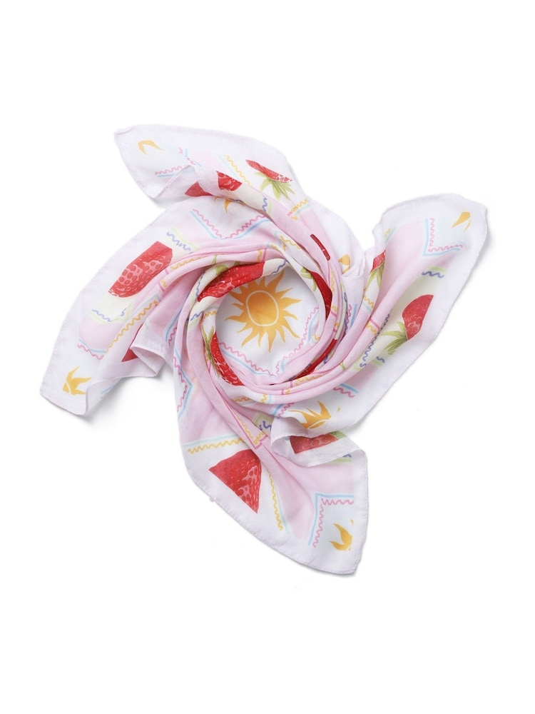 Aela Pink Printed Scarf - Image 2 of 3 Aela Pink Printed Scarf - Image 2 of 3