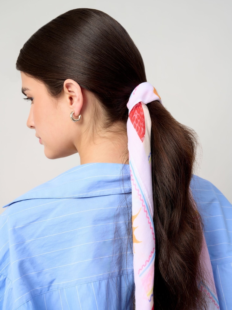 Aela Pink Printed Scarf - Image 3 of 3 Aela Pink Printed Scarf - Image 3 of 3