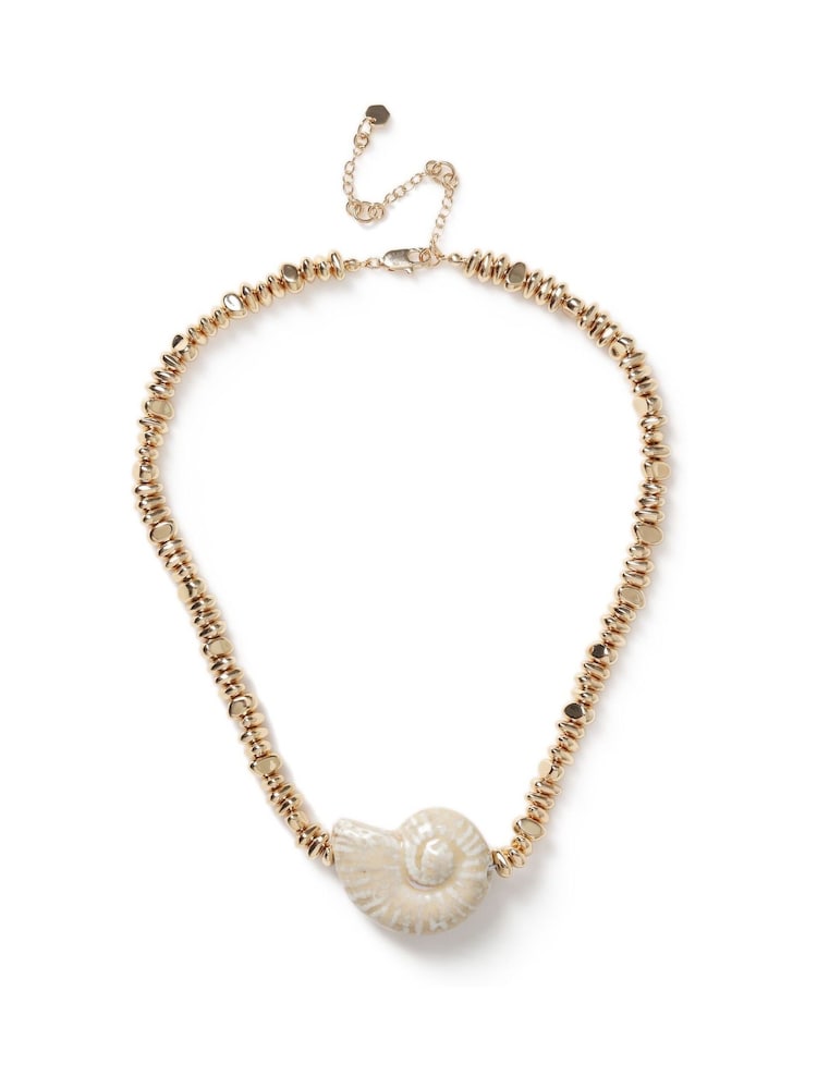 Aela Gold Tone Statement Conch Necklace - Image 2 of 3