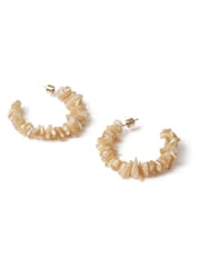 Aela Gold Tone Chipping Hoop Earrings - Image 3 of 3