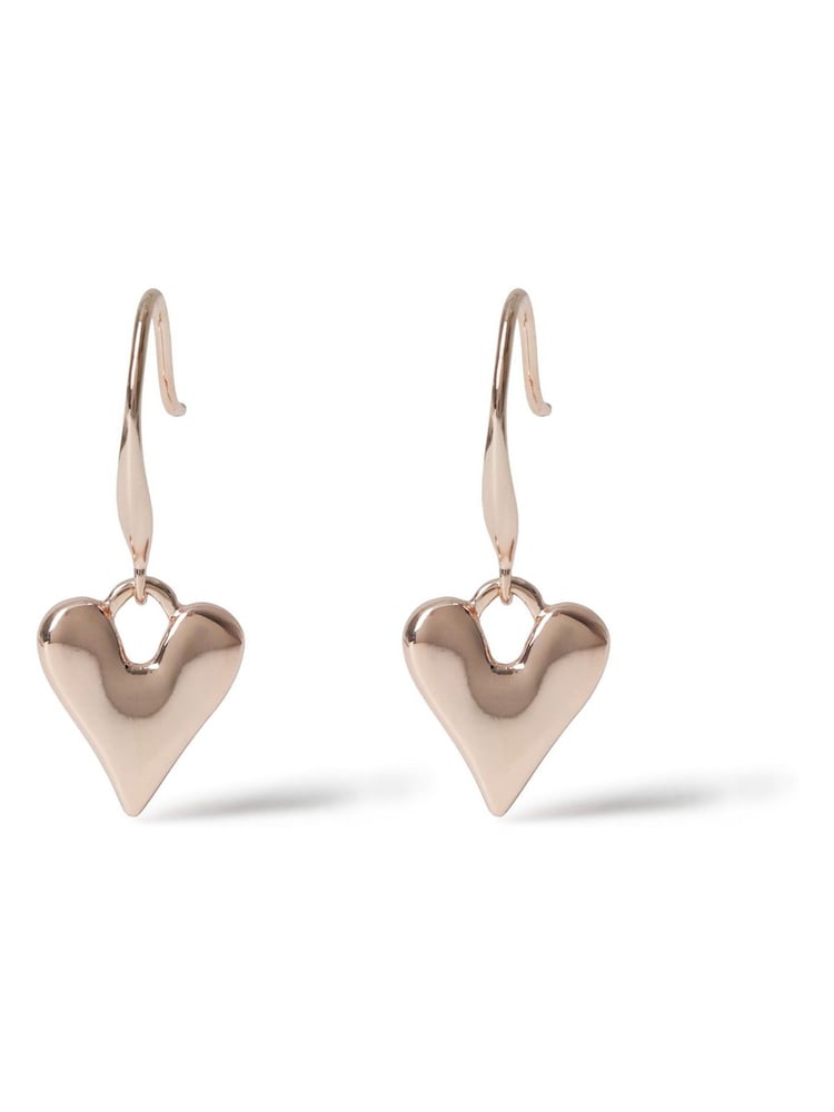 Aela Gold Tone Mini Heart Drop Earrings - Image 1 of 2 Aela Gold Tone Mini Heart Drop Earrings - Image 1 of 2
