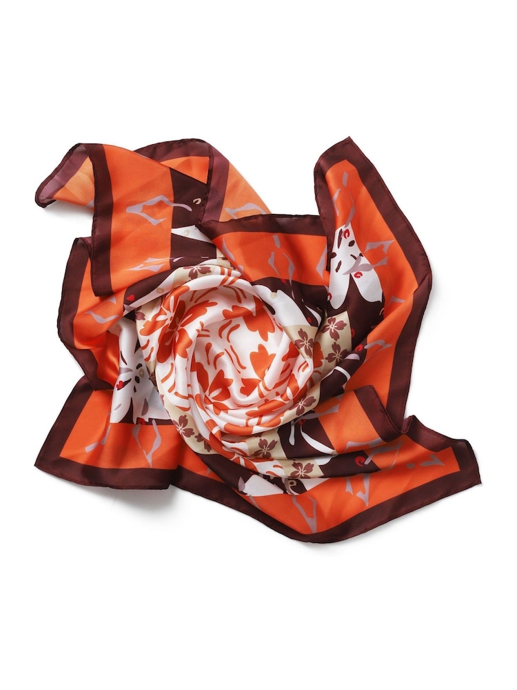 Aela Orange Printed Scarf - Image 2 of 2 Aela Orange Printed Scarf - Image 2 of 2