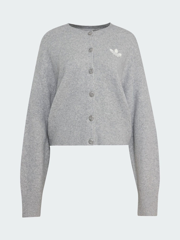 adidas Originals Grey Essential Knit Cardigan - Image 15 of 15 adidas Originals Grey Essential Knit Cardigan - Image 15 of 15