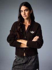 adidas Originals Dark Brown Essential Knit Cardigan - Image 18 of 19
