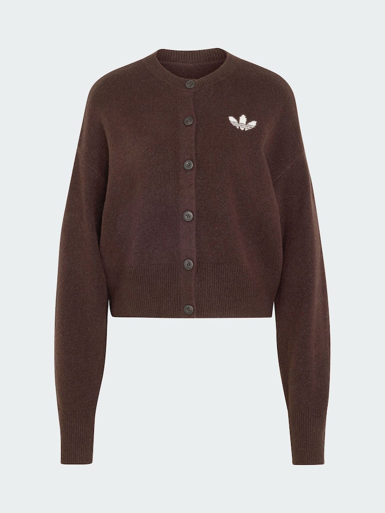 adidas Originals Dark Brown Essential Knit Cardigan - Image 19 of 19 adidas Originals Dark Brown Essential Knit Cardigan - Image 19 of 19
