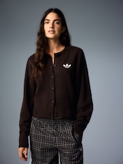 adidas Originals Dark Brown Essential Knit Cardigan - Image 3 of 19