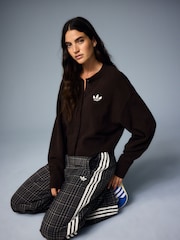adidas Originals Dark Brown Essential Knit Cardigan - Image 4 of 19