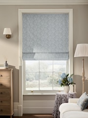 Blue Floral Chenille Made to Measure Roman Blind - Image 1 of 5