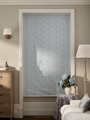 Blue Floral Chenille Made to Measure Roman Blind - Image 2 of 5