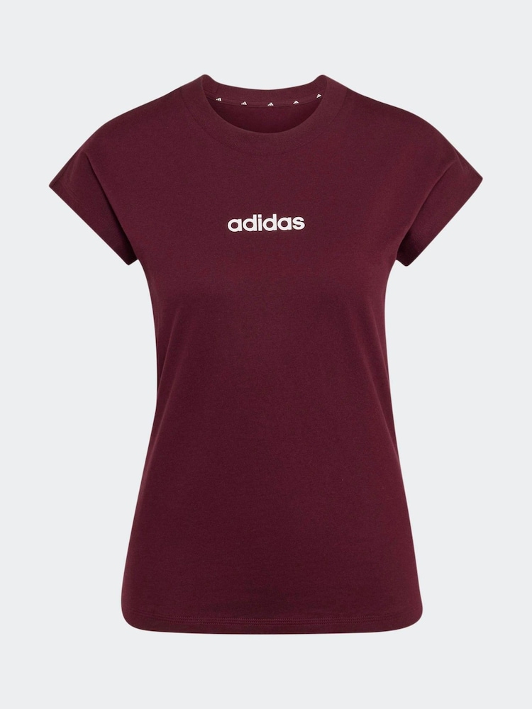 adidas Maroon Red Essentials Single Jersey T-Shirt - Image 1 of 1 adidas Maroon Red Essentials Single Jersey T-Shirt - Image 1 of 1