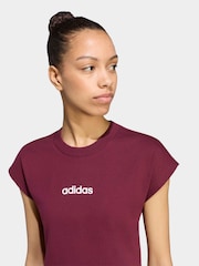 أحمر كستنائي - تيشرت جيرسيه ناعم تشكيلة Essentials من adidas - صورة 4 من 6