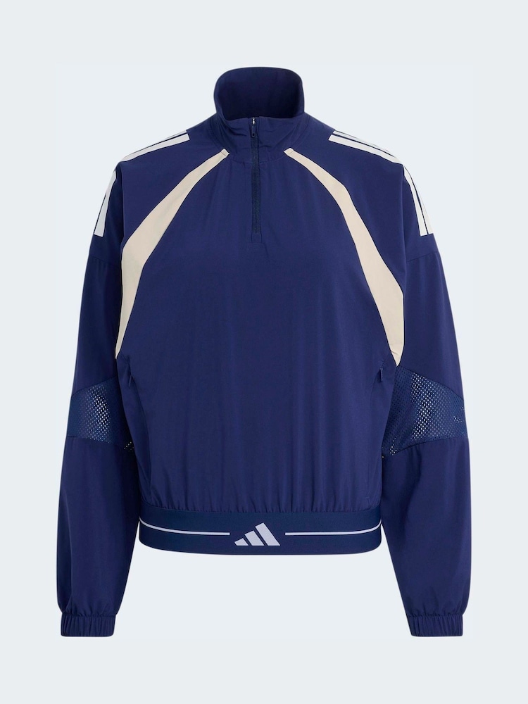 adidas Dark Blue Hyperglam Wind DNA Sweat Top - Image 1 of 1