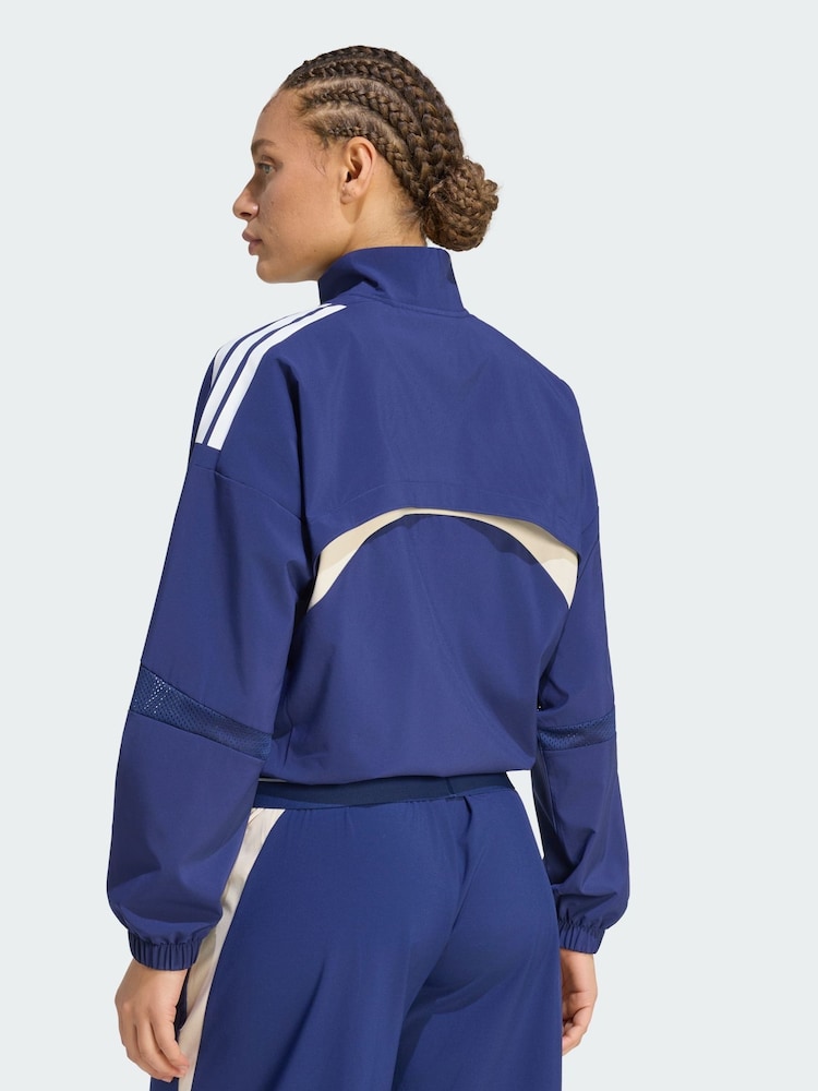 adidas Dark Blue Hyperglam Wind DNA Sweat Top - Image 2 of 7