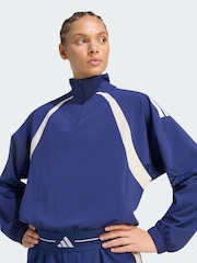 adidas Dark Blue Hyperglam Wind DNA Sweat Top - Image 5 of 7